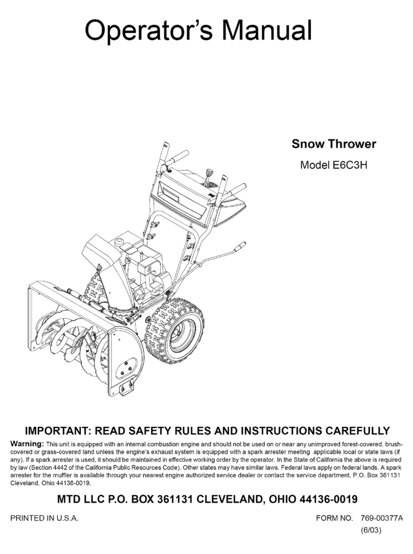 MTD E6C3H Operator's manual