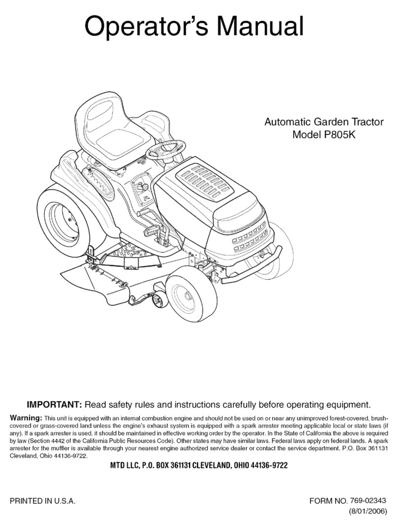 MTD P805K User manual