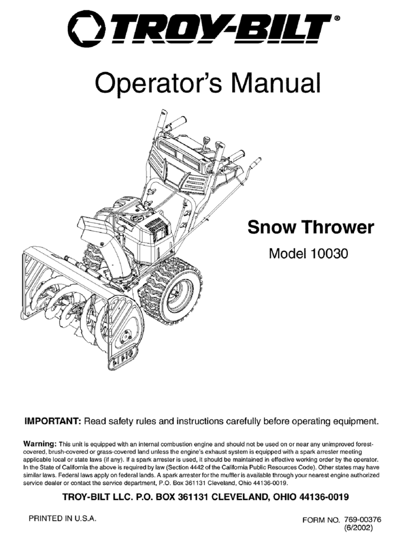 Troy-Bilt 10030 Operator's manual