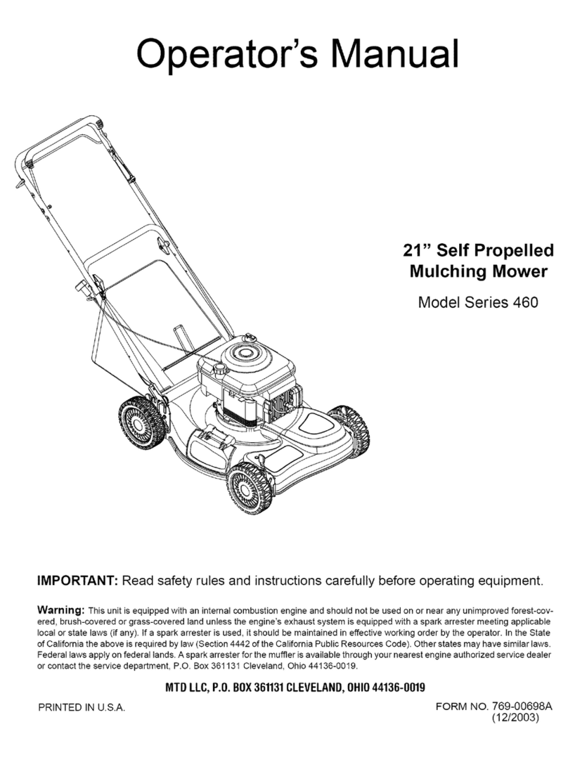 MTD 460 Series Operator's manual
