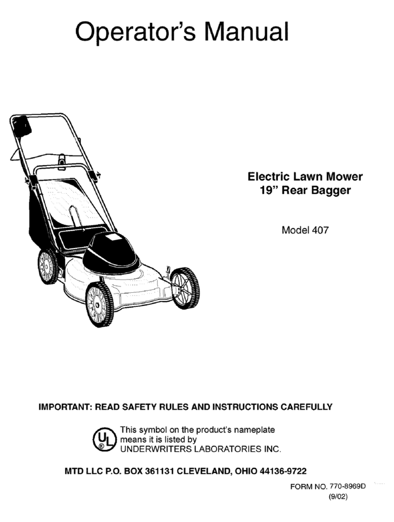 MTD 407 Operator's manual
