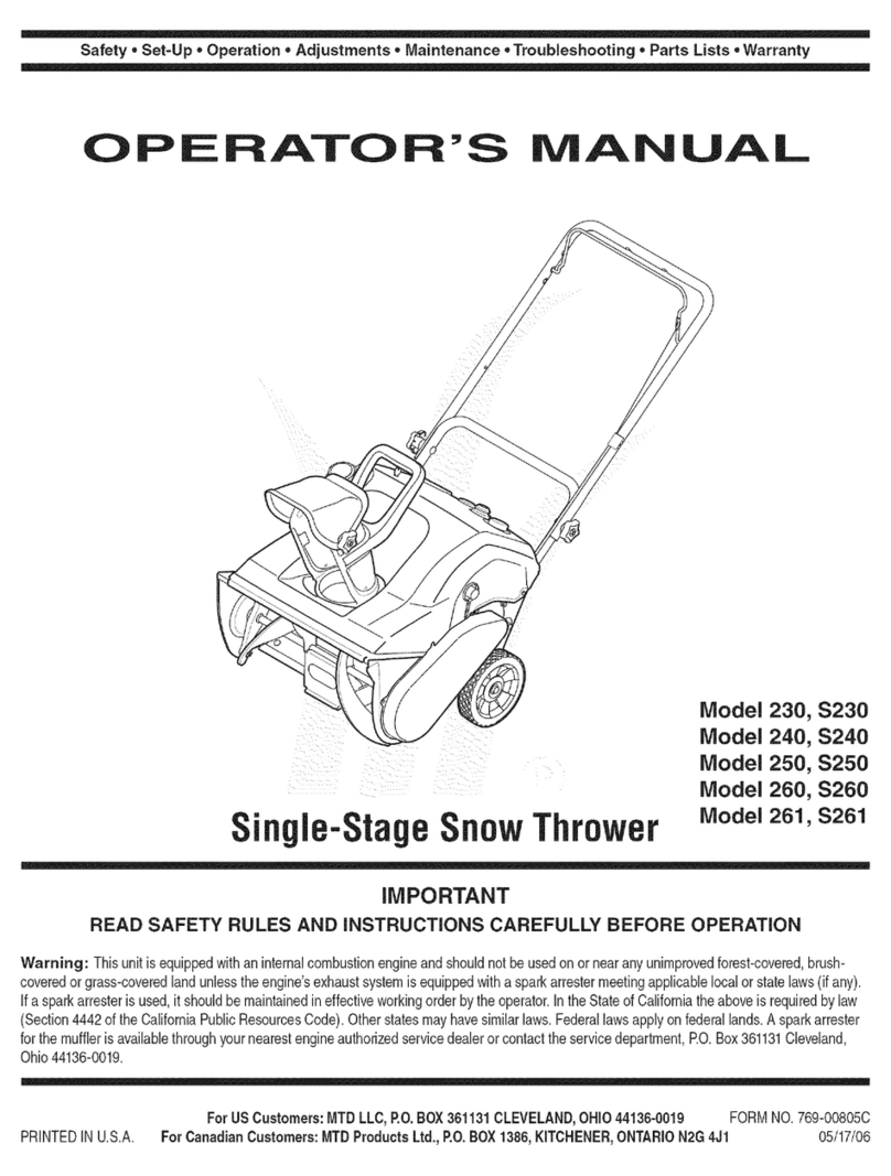MTD S230 User manual