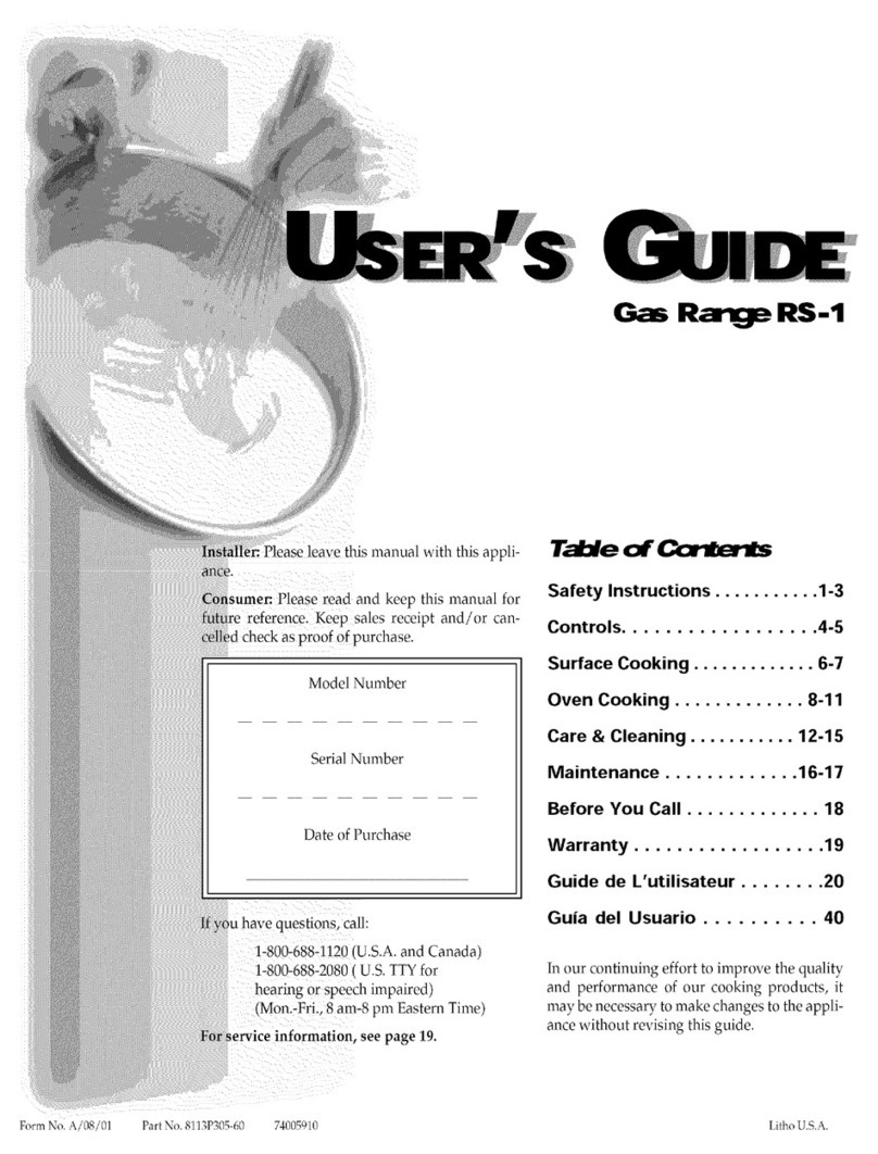 Magic Chef RS-1 User manual