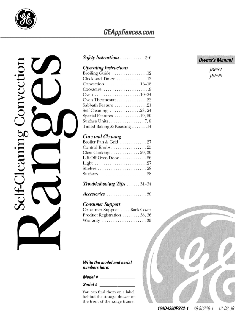 GE JBP84 User manual