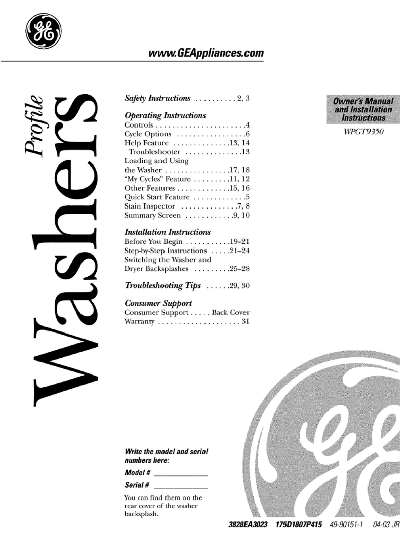 GE Profile WPGT9350 Operating instructions