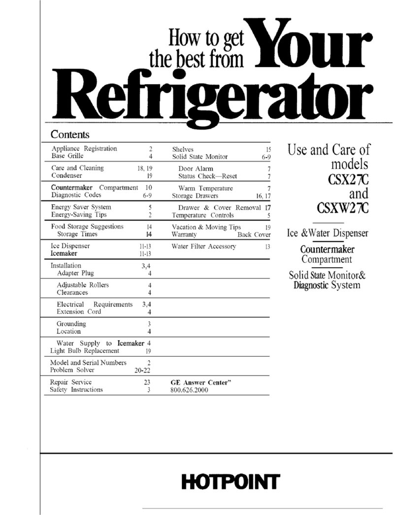 Hotpoint CSX27C Series Use and care guide
