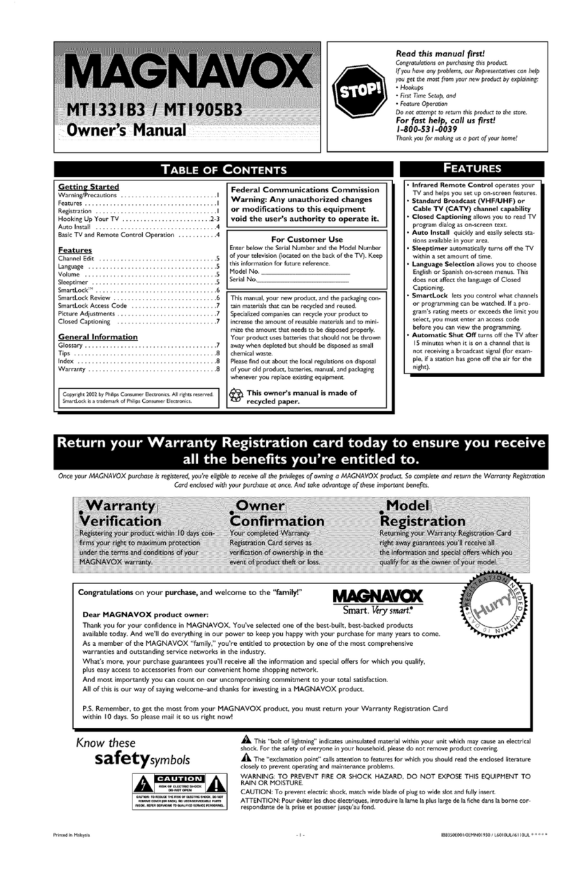 Magnavox MT1331B3 User manual