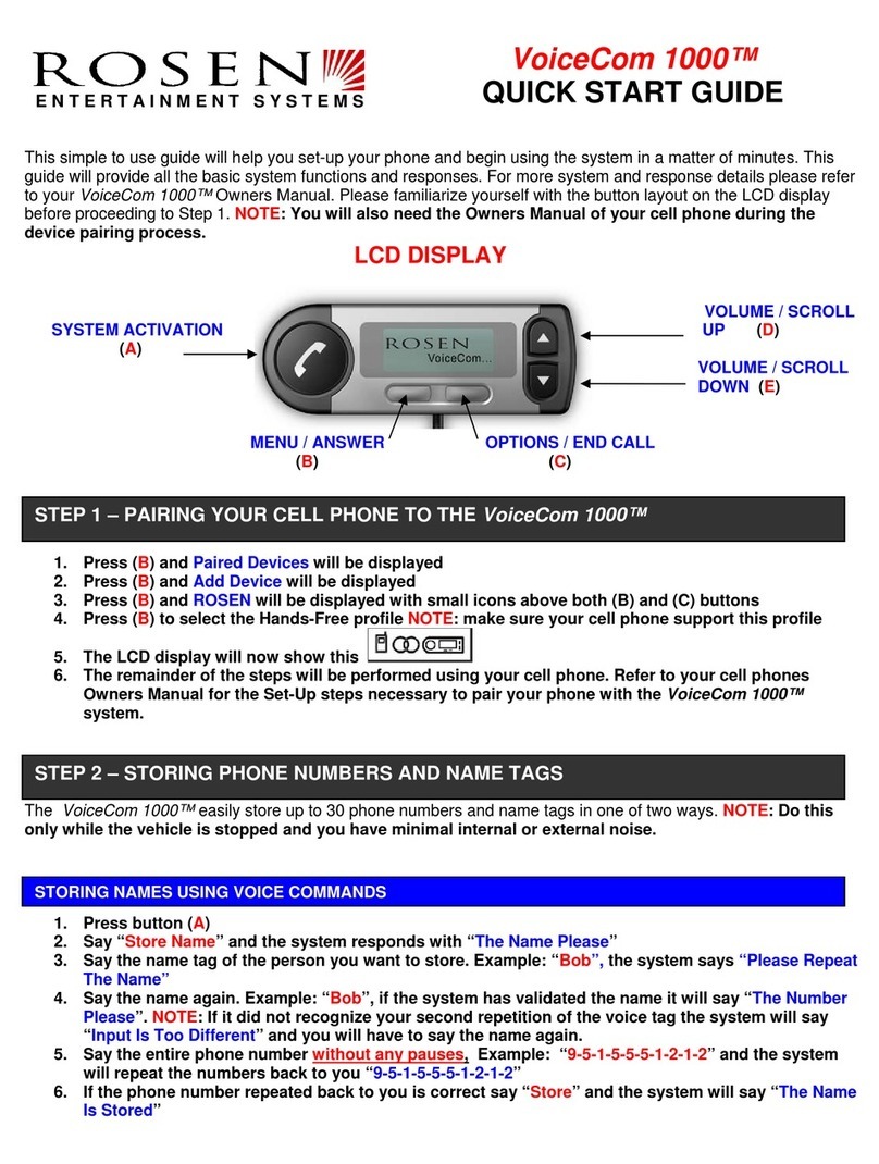 Rosen VoiceCom 1000 User manual