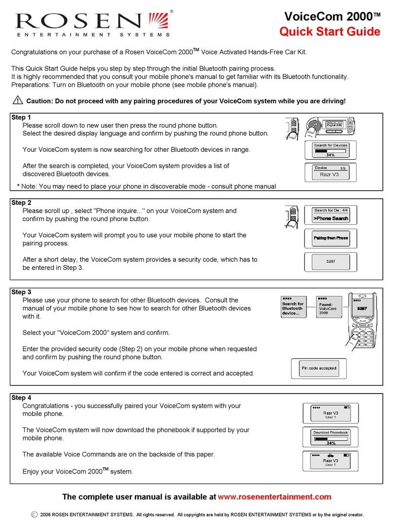 Rosen VoiceCom 2000 User manual
