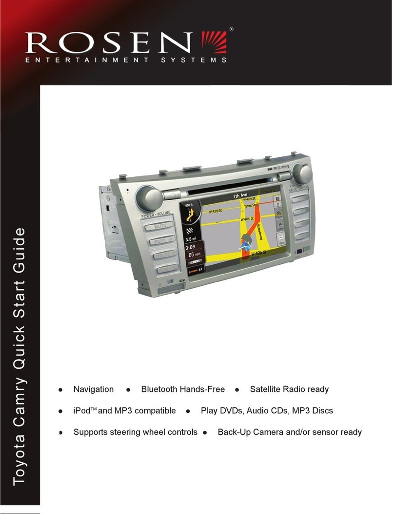 Rosen Toyota Camry Navigation quick start guide