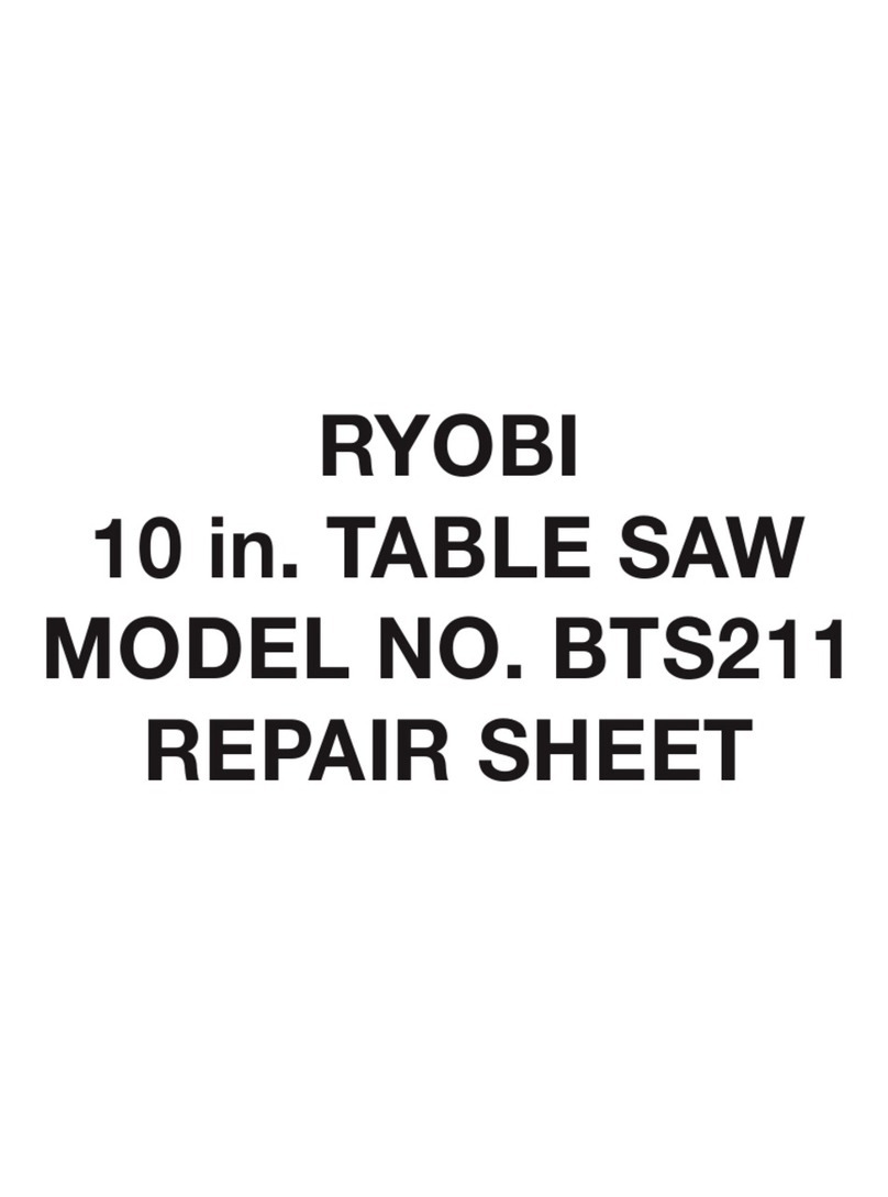 Ryobi BTS211 Quick setup guide