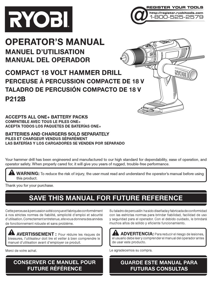 Ryobi P212B User manual