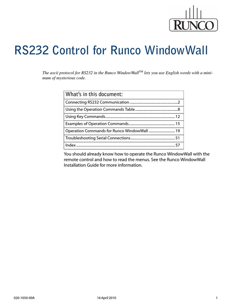 Runco RS232 User manual