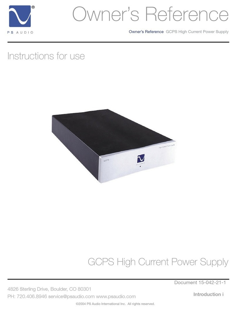 PS Audio GCPS High Current Owner reference guide