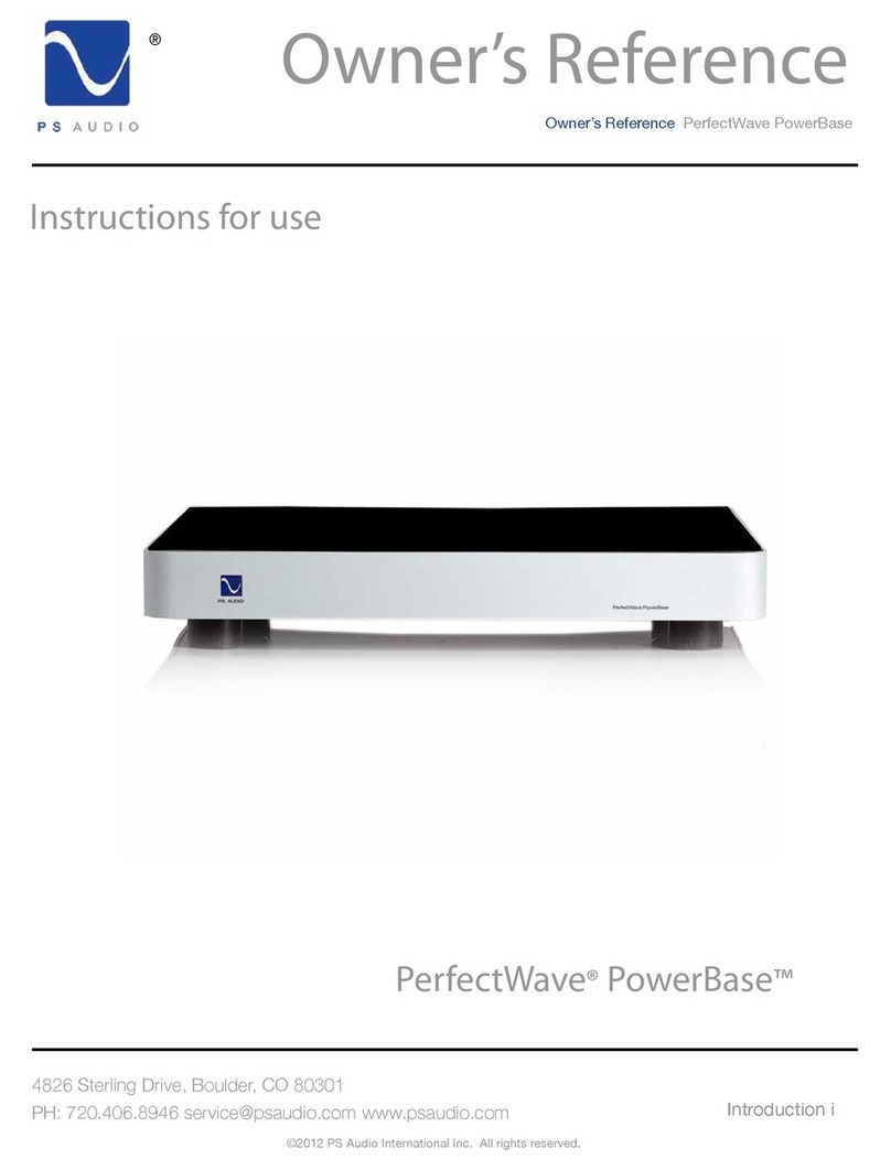 PS Audio PerfectWave PowerBase Owner reference guide