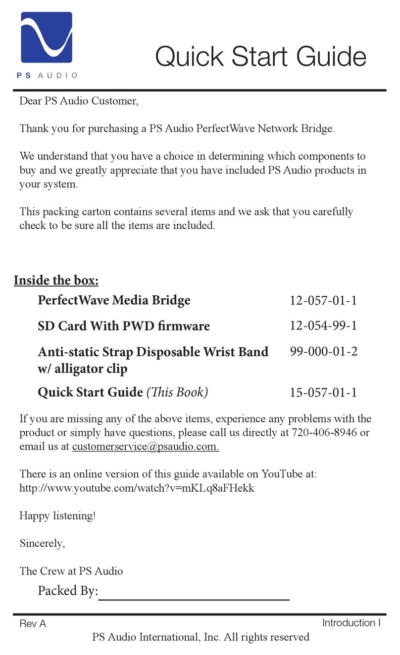 PS Audio PerfectWave quick start guide