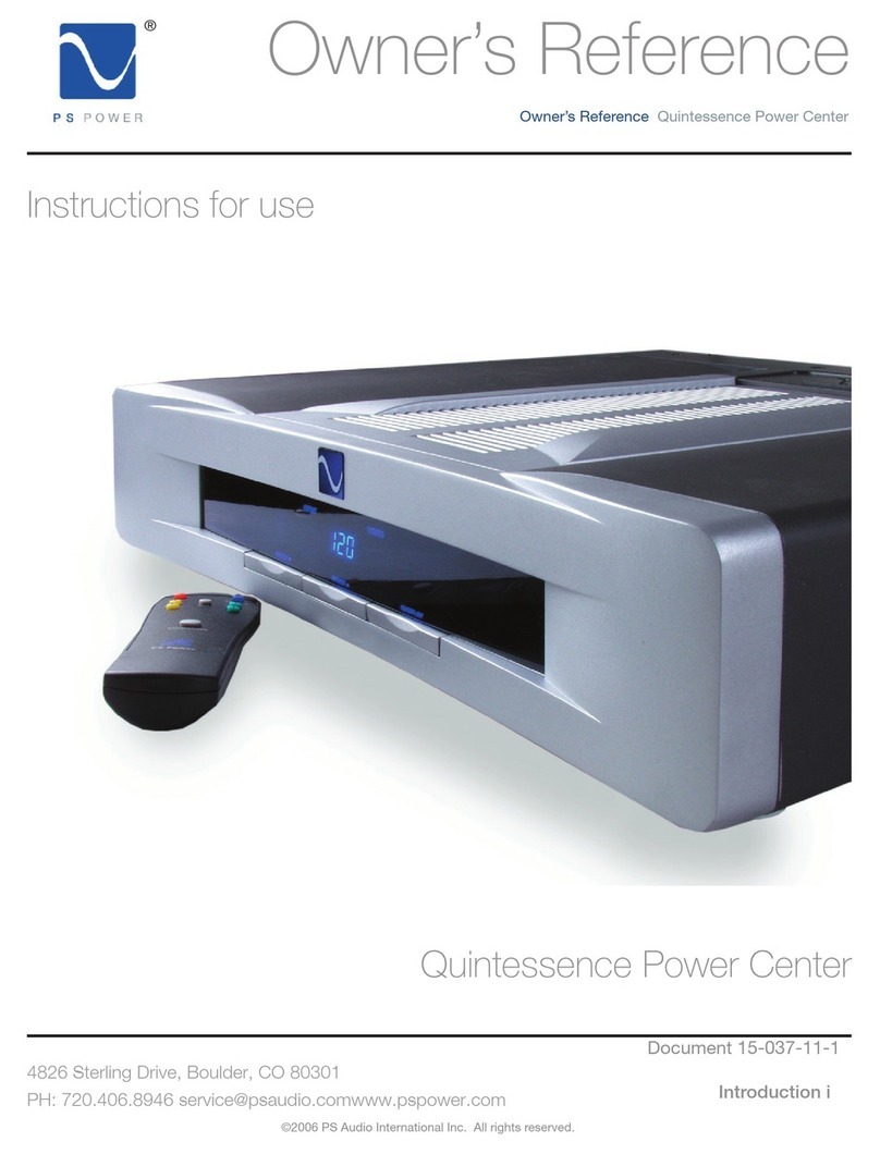PS Audio Quintessence Power Center Owner's reference