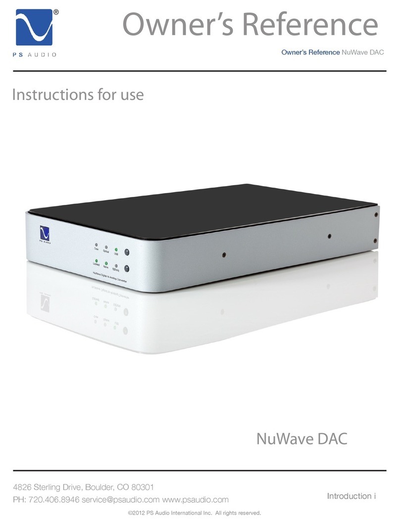 PS Audio NuWave DAC Quick start guide