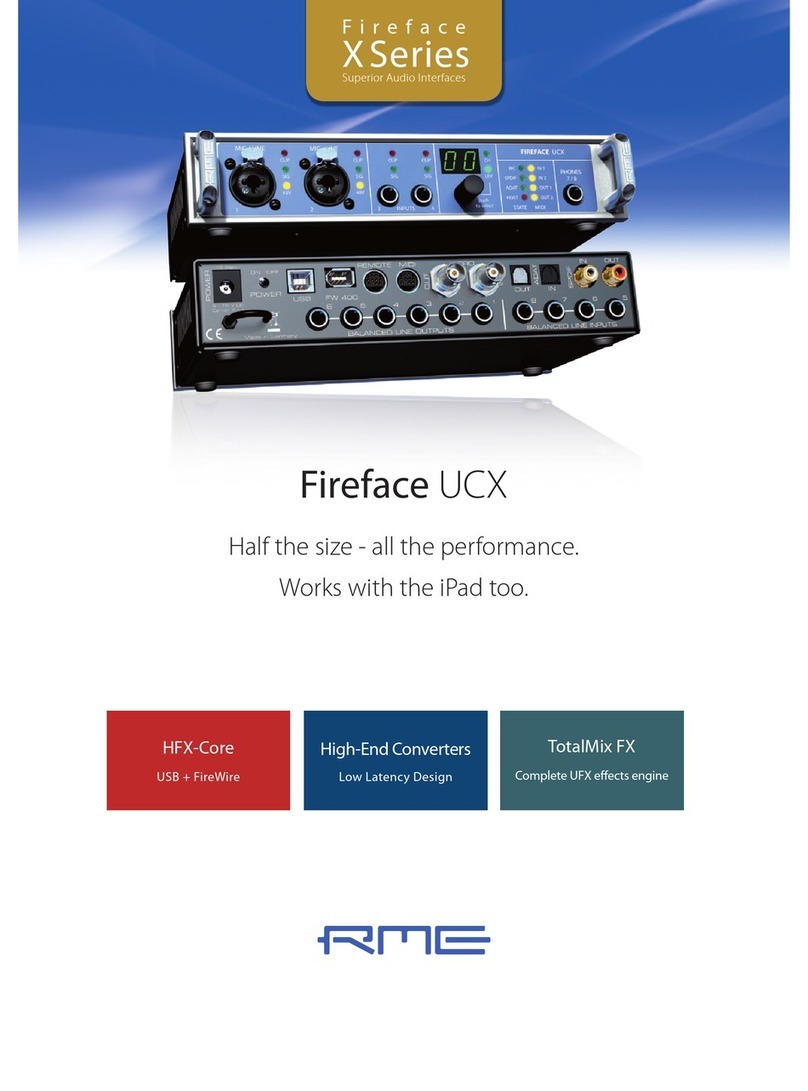 RME Audio Fireface UCX Specifications
