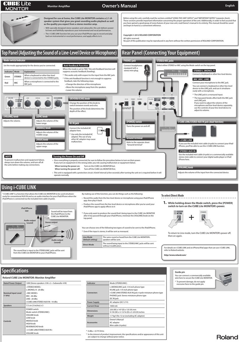 Roland CUBE Lite User manual