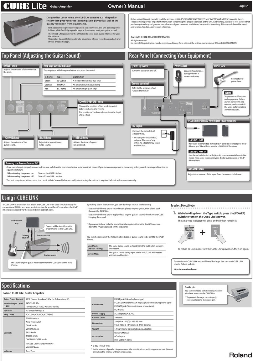 Roland CUBE Lite User manual