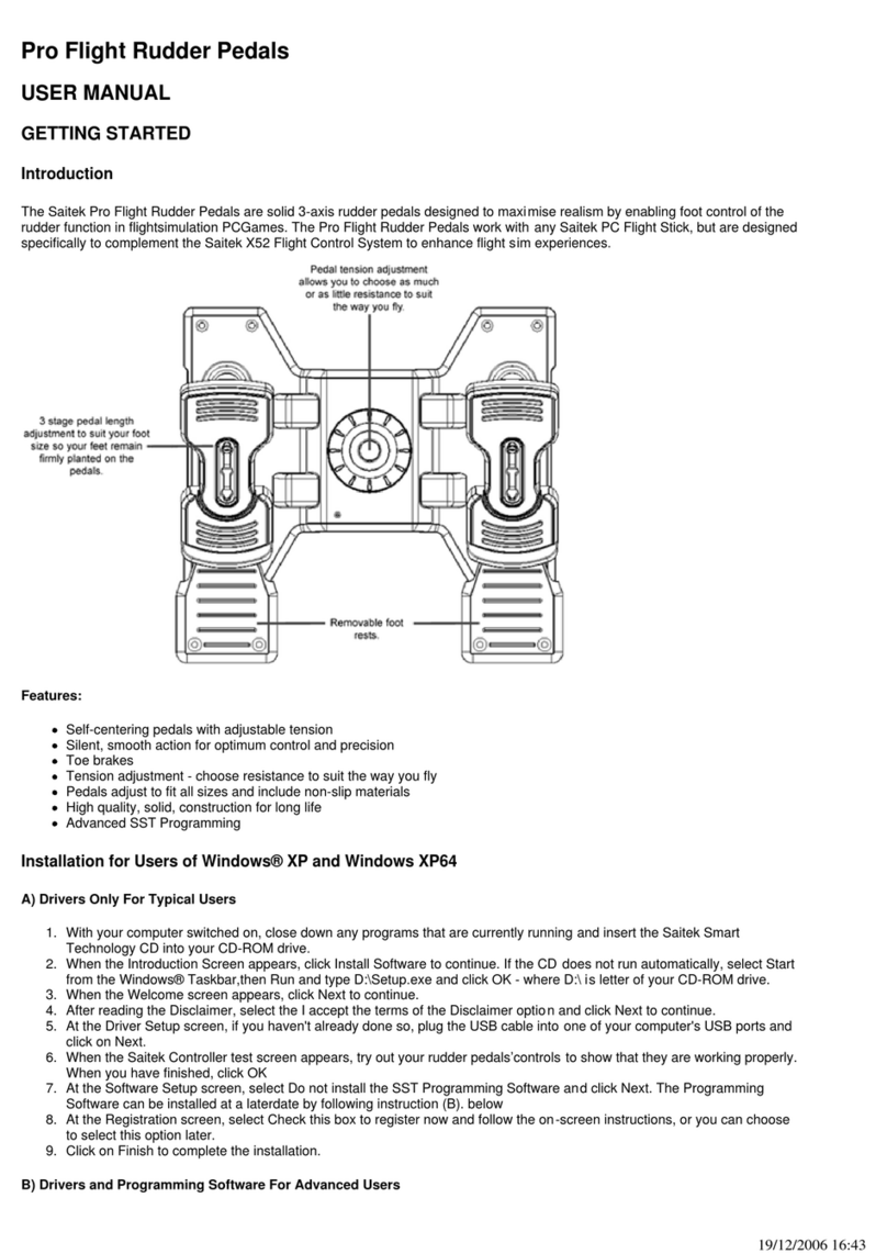 Saitek Pro Flight Rudder Pedals user manual