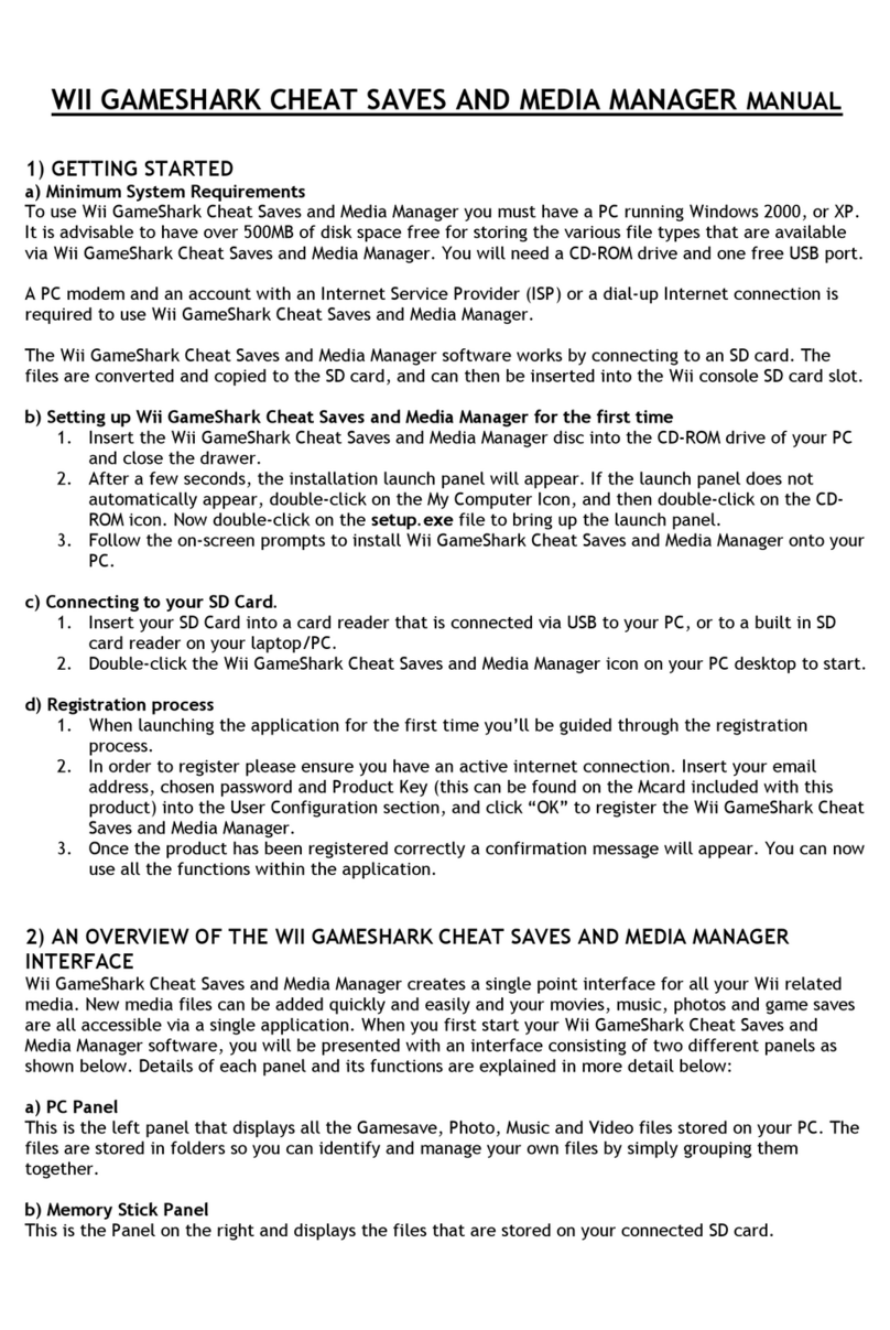 Saitek WII GAMESHARK CHEAT SAVES AND MEDIA MANAGER manual&nbsp;
