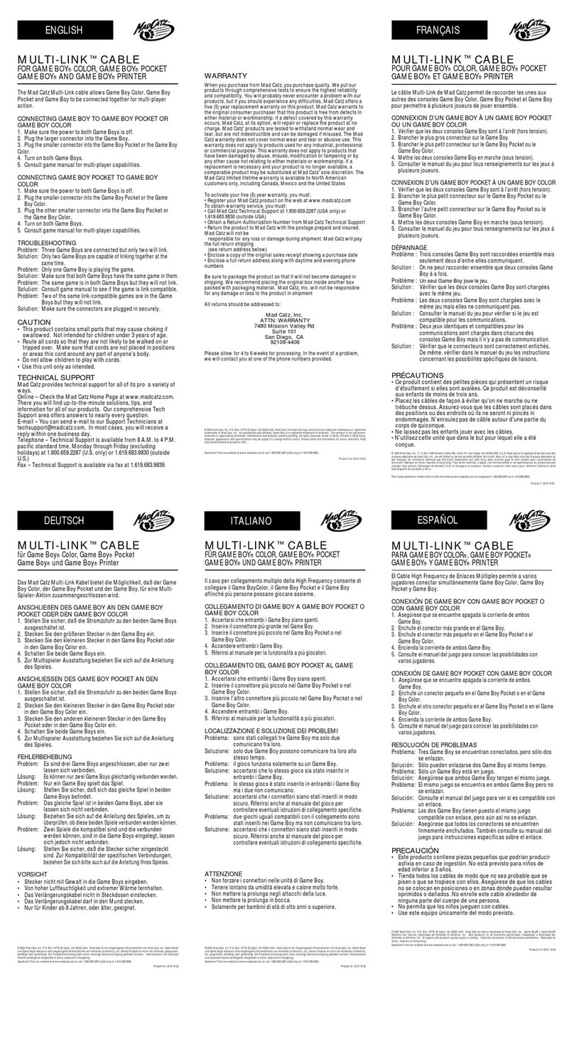 Mad Catz MULTI-LINK user manual Mad Catz MULTI-LINK user manual