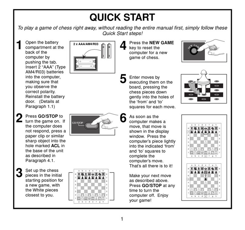 Saitek AVALON Kasparov quick start guide