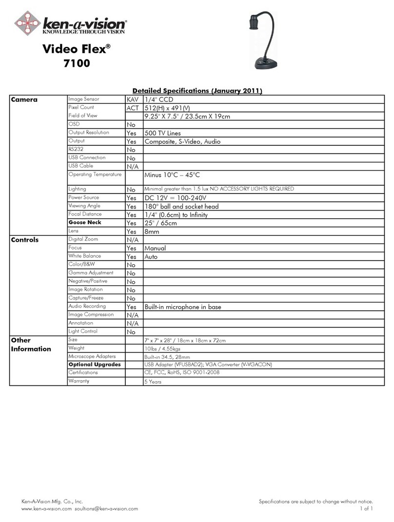 Ken A Vision Video Flex 7100 User manual Ken A Vision Video Flex 7100 User manual