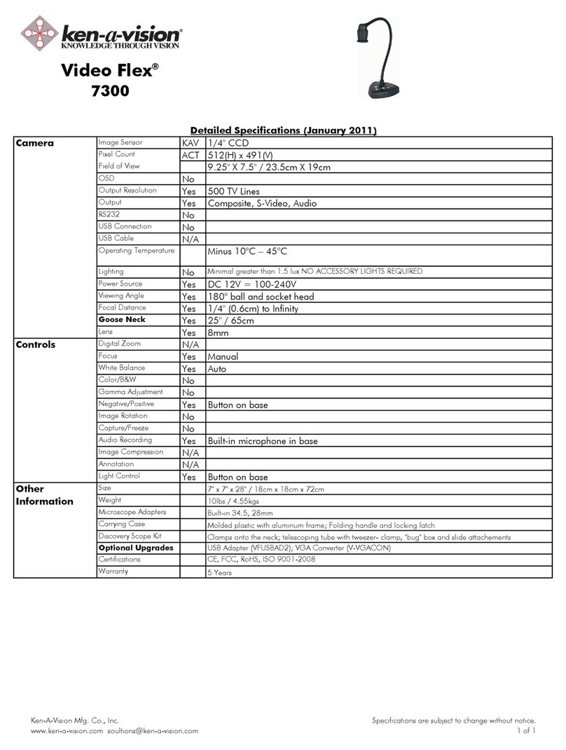 Ken A Vision Video Flex 7300 User manual