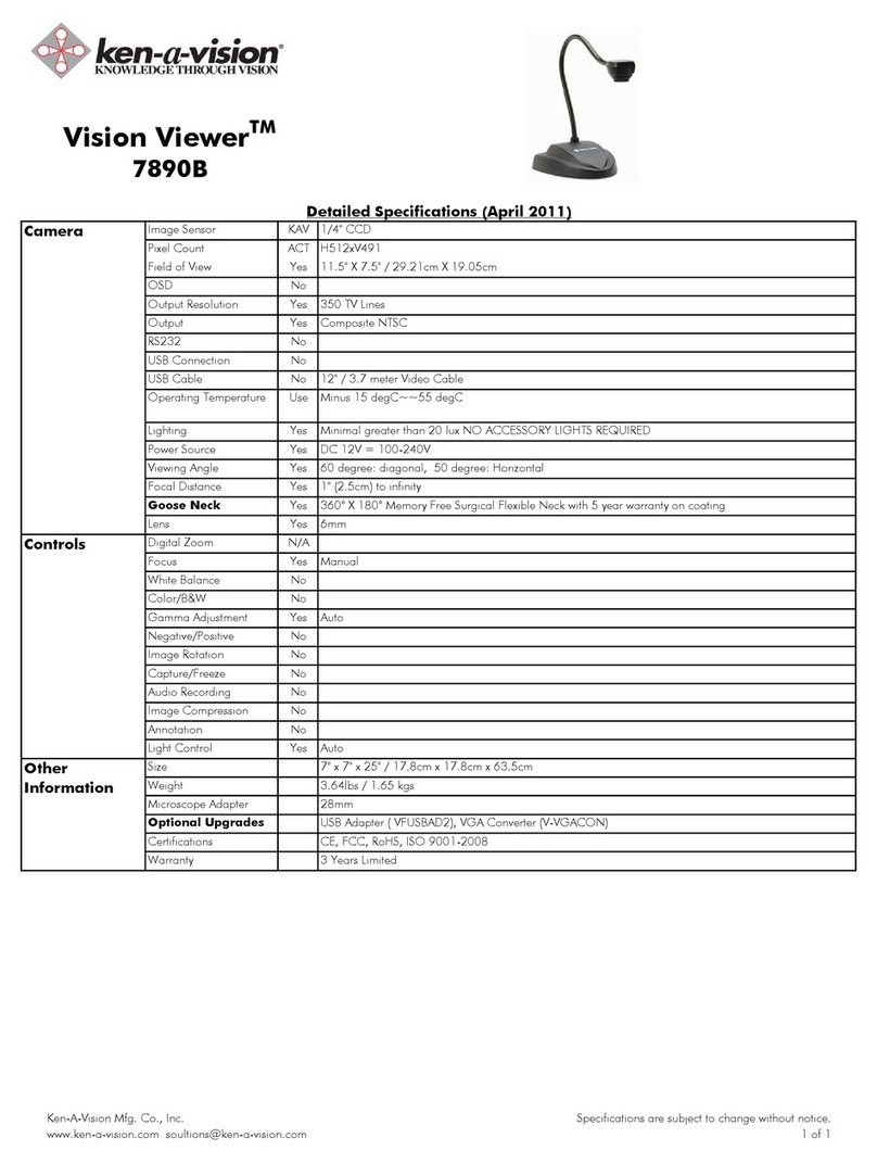 Ken A Vision Vision Viewer 7890B Specifications