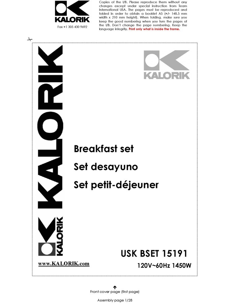 Kalorik USK BSET 15191 operating instructions