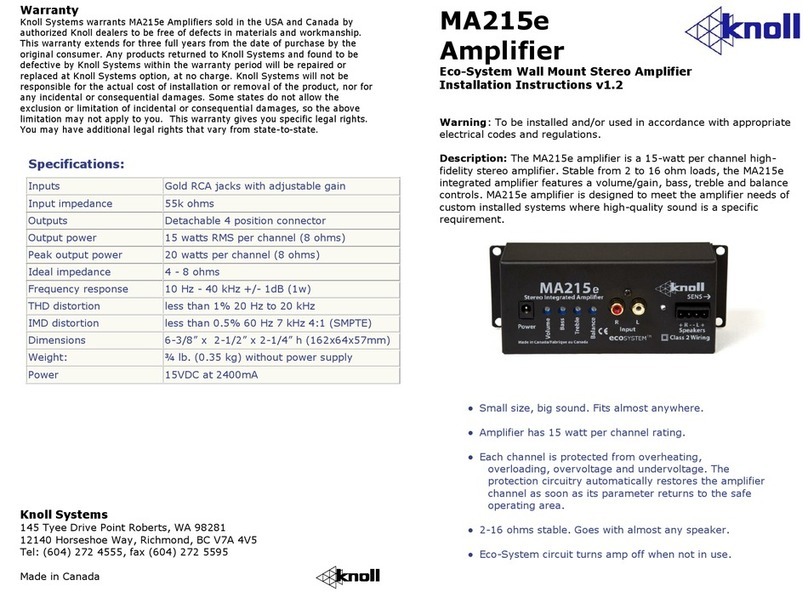 Knoll MA215e User manual Knoll MA215e User manual
