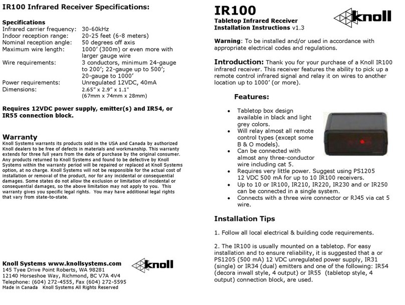 Knoll IR100 User manual