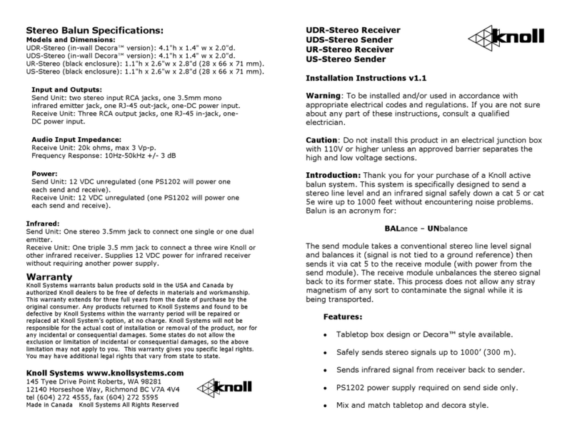 Knoll UDR User manual