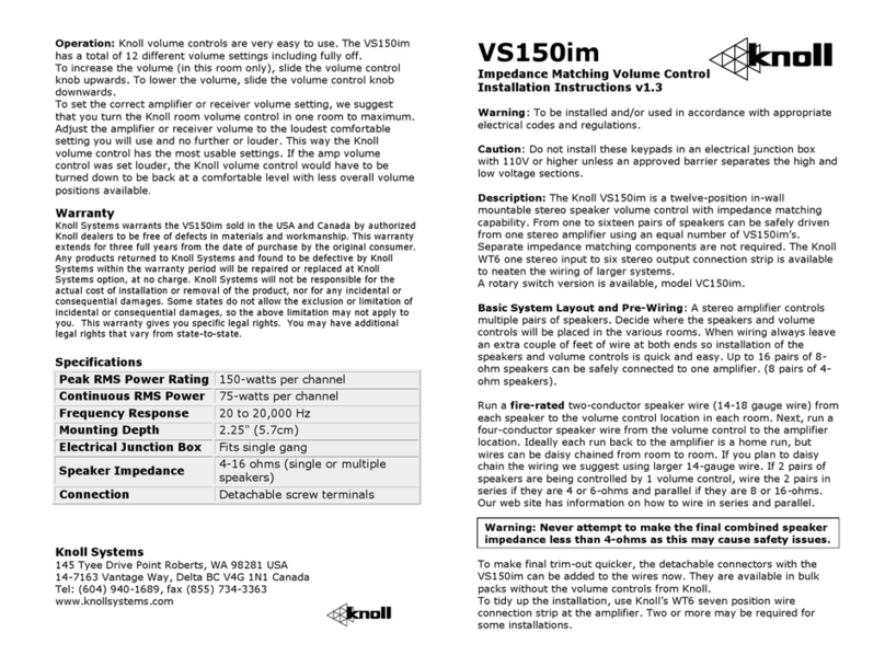 Knoll VS150im User manual
