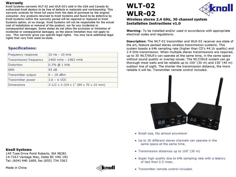 Knoll WLT-02 User manual