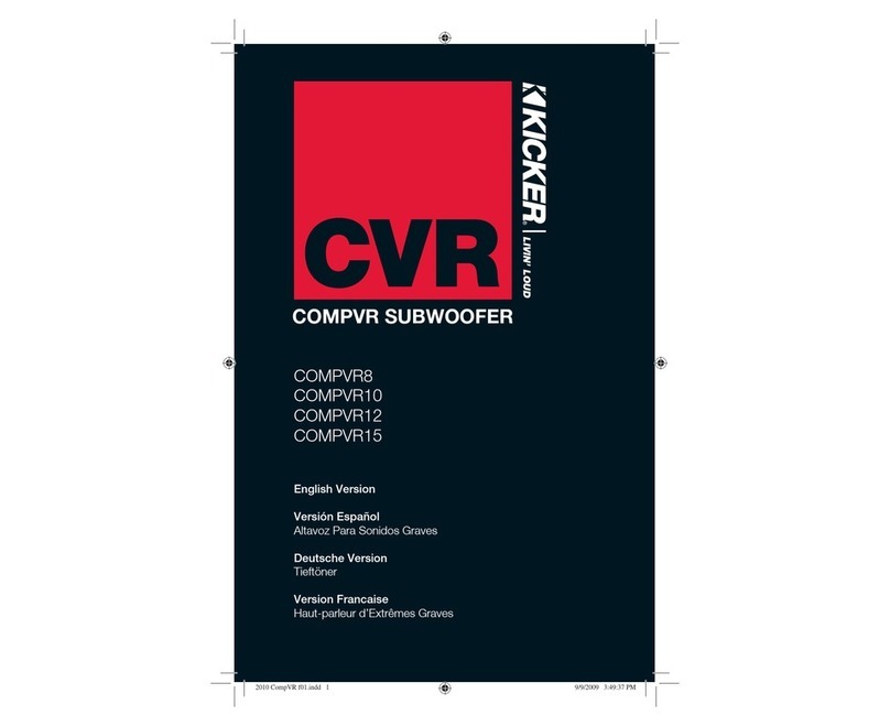 Kicker COMPVR8 User manual