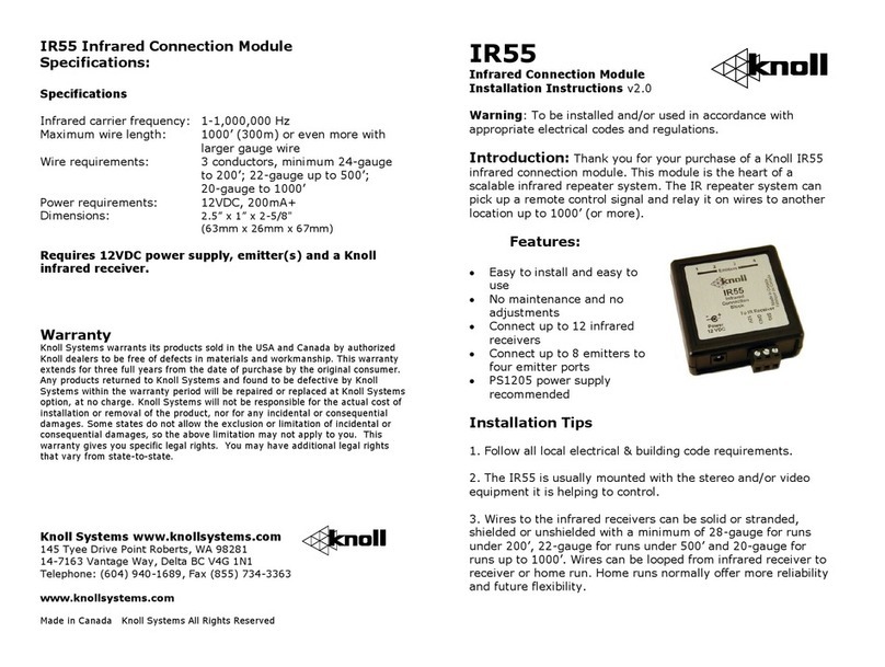 Knoll IR55 User manual