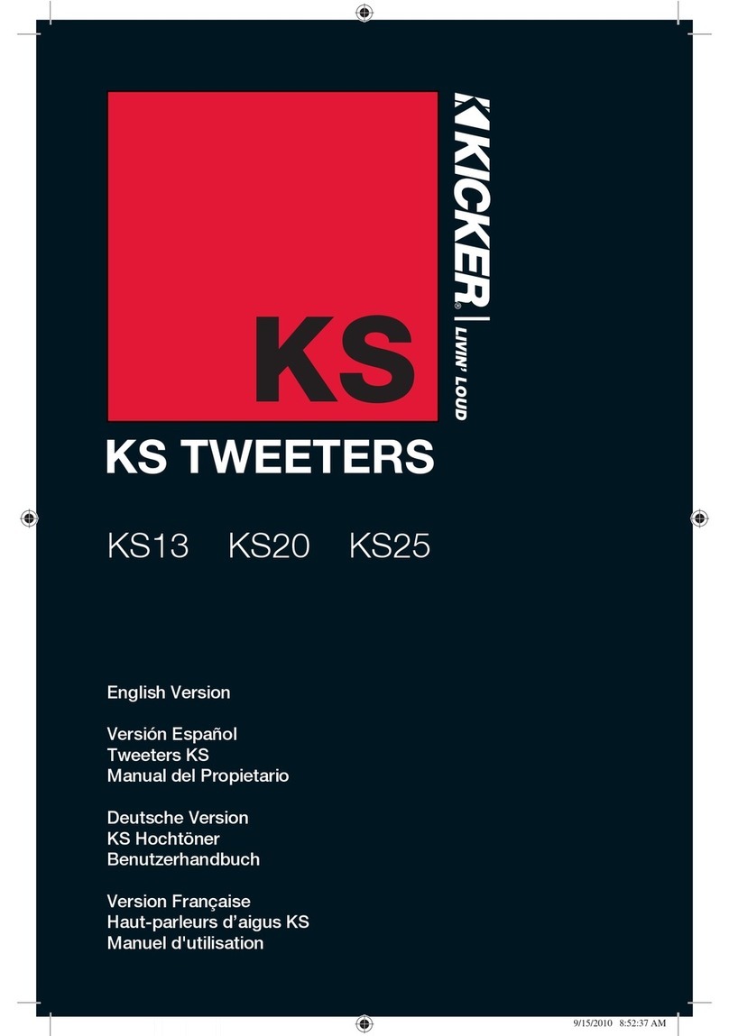 Kicker KSTweeters KS13 owner's manual