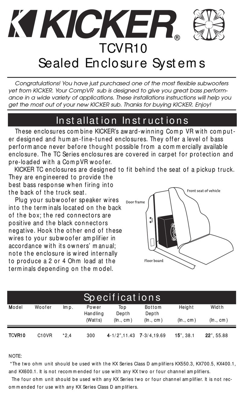 Kicker TCVR10 User manual