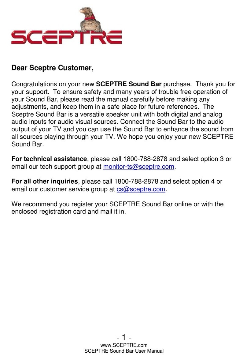 Sceptre Sound Bar user manual