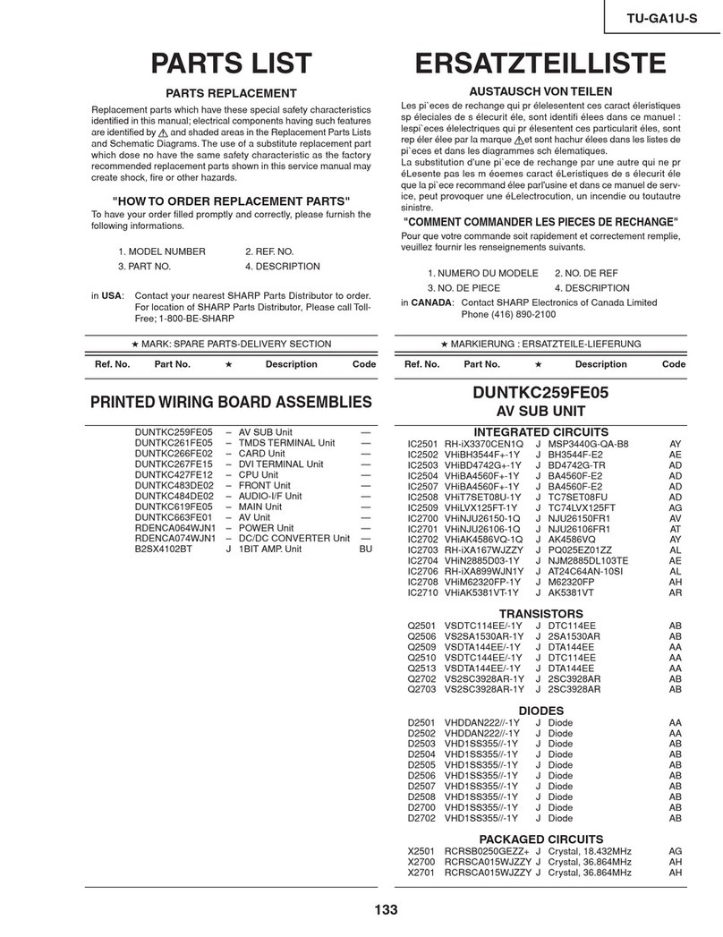 Sharp TU-GA1U-S User manual