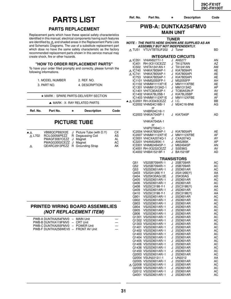 Sharp 29C-FX10T User manual