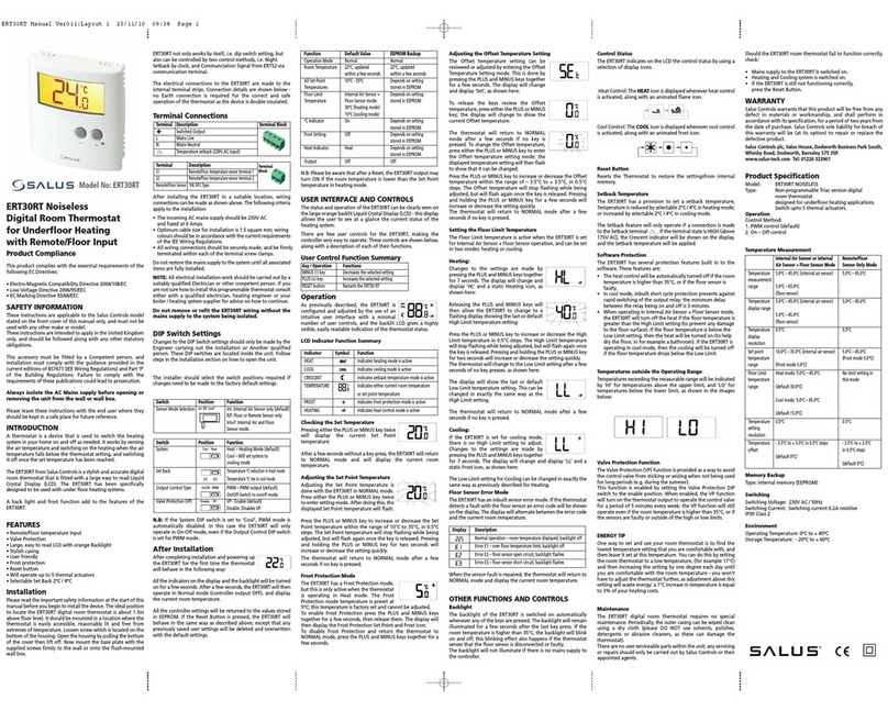 Salus ERT30RT instruction manual