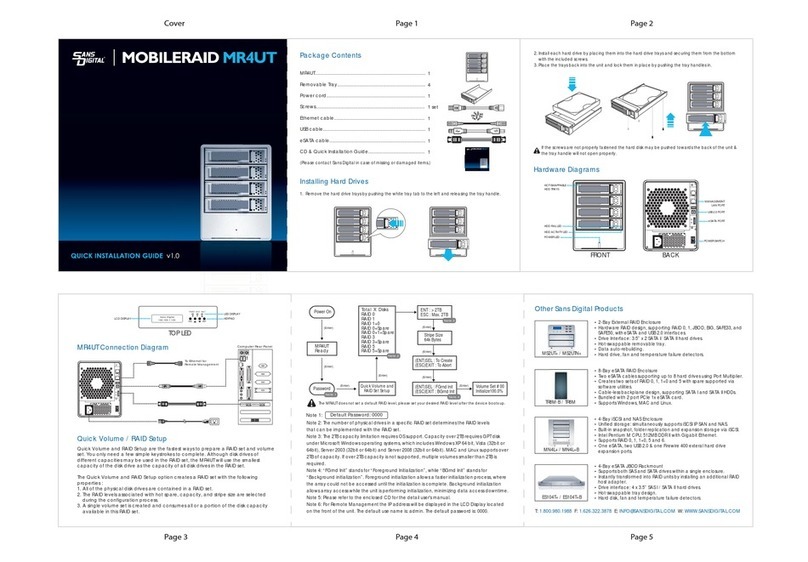 Sans Digital MOBILERAID MR4UT User manual Sans Digital MOBILERAID MR4UT User manual