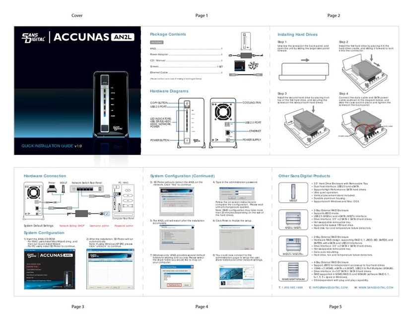 Sans Digital ACCUNAS AN2L Quick installation guide