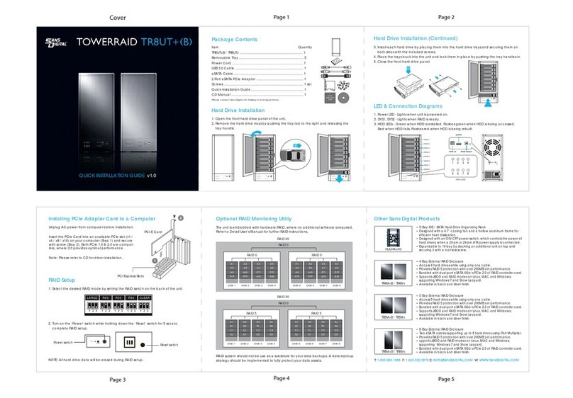 Sans Digital TOWERRAID TR8UT+(B) User manual