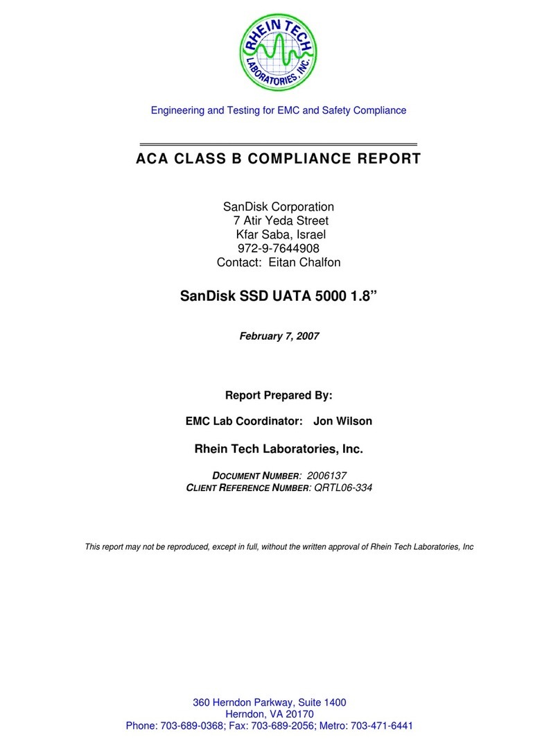 SanDisk SSD UATA 5000 1.8" User manual SanDisk SSD UATA 5000 1.8" User manual